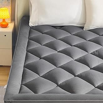 SLEEP ZONE Extra Thick King Mattress Topper for Back Pain, Plush Breathable Thick Mattress Pad Cover, Down Alternative Soft Bed Topper with Elastic Fitted Deep Pocket