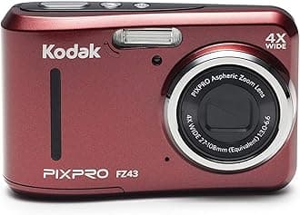 PIXPRO Friendly Zoom FZ43-RD 16MP Digital Camera with 4X Optical Zoom and 2.7" LCD Screen (Red)