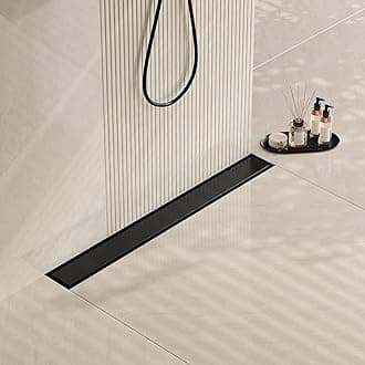 Neodrain 24 in Matte Black Linear Shower Drain- with 2-in-1 Flat & Tile Insert Cover, 304 Stainless Steel Rectangle Shower Floor Drain,Floor Shower Drain