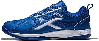 HUNDRED Raze Badminton Shoes(Non Marking)Also Perfect For Squash,Table Tennis,Volleyball,Basketball&Indoor Sports|Lightweight&Durable|X-Cushion,Active Grip Sole,Toe Assist(Blue:White,8Uk)Unisex-adult