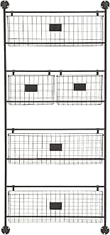 Deco 79 Metal Wall Magazine Rack - 27" x 5" x 61" (5 Slot) - Black