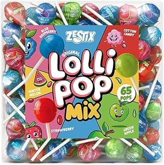 Original Lollipops Mix – 65 Count Bulk Candy Pack – Assorted Fruity Flavors, Individually Wrapped – Perfect for Parties, Birthdays, Parades & Kids Events