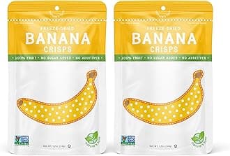 Nature’s Turn Freeze-Dried Banana Crisps – Healthy, Gluten-Free, Crispy & Delicious, Plant-Based Snack, Ideal for Cereal, Smoothies, School Lunches, & On-the-Go, Bags of 2 (1.2 oz Each)