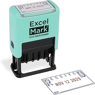 2445 Date Stamp with Text - Blue and Red Ink (Seafoam Mount, Received)