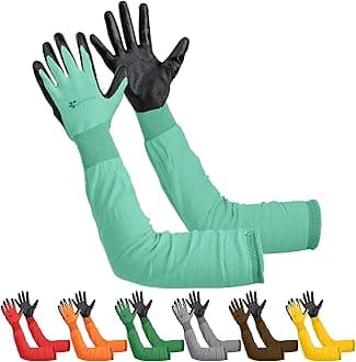 Long Sleeve Gardening Gloves Women and Men - Long Cuff Garden Gloves, Multipurpose Heavy Duty Outdoor and Indoor