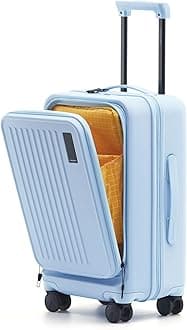 - The Transit Cabin Pro Luggage Small Cabin Size German Makrolon Poly-Carbonate Hard Sided 8 Hinomoto Wheels Suitcase for Travelling (Shy Blue)