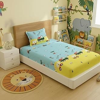 Filymore Car Single Bed Sheet for Cute car Toys bedsheet for Boys Room Cartoo...