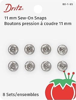 80-1-65 Sew-On Snaps, Nickel-Plated Brass, Size 1 8-Count