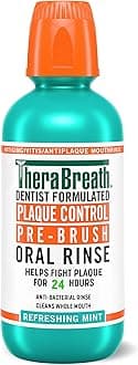 Plaque Control Pre-Brush Oral Rinse, Refreshing Mint Flavor, Antigingivitis and Antiplaque Rinse, Dentist Formulated, Alcohol Free, 16 Fl Oz