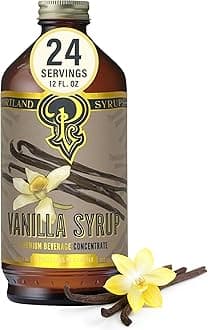 - Portland Syrups Vanilla Syrup – Flavoring for Coffee, Lattes, Cold Brew, Macchiatos, Cocktails, & Desserts – Ideal for Drinks & Adding a Vanilla Touch to Any Beverage – 12 oz, 24 servings (Pack of 1)