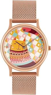 - Round Dial Analog Watch for Women|Chevron Collection| Stainless Steel Strap|Gifts for Women/Girls/Ladies |Stylish Fashion Watch for Casual/Work