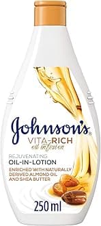 Johnson's Vita-Rich Rejuvenating Body Moisturiser, Oil-In-Lotion Formula for Deep Hydration, Skin Revitalisation, and Enhanced Softness, 250ml