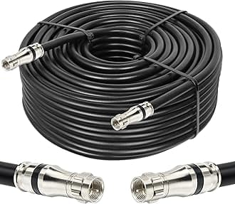 - RG11 Coaxial Cable - 150ft F Type, Low Loss, 14AWG, 75ohm, High Definition for CATV, Satellite, VHF/UHF, Radio, TV Antennas