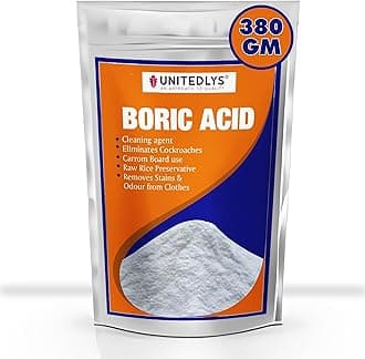 380g Boric Acid Powder for Cockroaches Control | Multi Purpose Cleaner Powder for Household Cleaning, Carrom Board Use & Rice Storage Protection | Effective & Safe Stain Remover for Kitchen