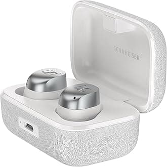 Sennheiser Consumer Audio MOMENTUM True Wireless 4 Smart Earbuds with Bluetooth 5.4, Crystal-Clear Sound, Comfortable Design, 30-Hour Battery Life, Adaptive ANC, LE and Auracast - White Silver