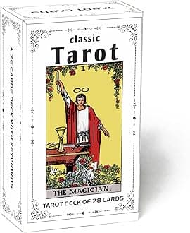 Classic Tarot Cards for Beginners - 78 Card Set, Learning Tarot Deck with Meanings, No Guide Book Needed, Fortune Telling Game (Black)