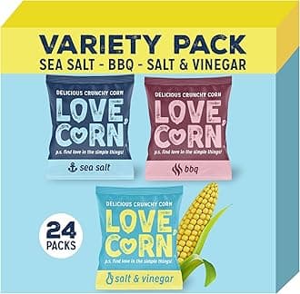 Variety Pack (8x Sea Salt, BBQ, Salt & Vinegar) – Healthy Snacks Ideal for Gluten Free & Vegan Diets – Low Sugar Alternative for Crisps, Mixed Nuts & Pretzels – Perfect To Graze On