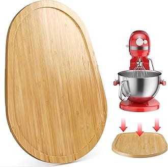 Food-Grade Bamboo Mixer Slider: For KitchenAid 5-8 Qt Bowl Lift Stand Mixer. Appliance Sliding Mat For Artisan, Kitchen Countertop Storage Accessories (Moving Tray)