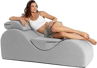 Avana Luvu Lounger - Chaise Lounge Chair for Yoga, Exercise, Massage - High Density Foam - Made in The USA - Light Grey