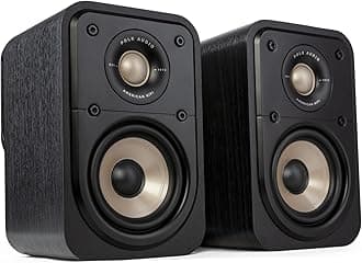 Polk Signature Elite ES10 Surround Sound Speakers - Hi-Res Audio Certified, Dolby Atmos & DTS:X Compatible, 1" Tweeter & 4" Woofer, Power Port Technology for Bass (Pair, Stunning Black)