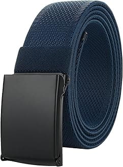 Mens Belts Plus Size 39'' to 75'' Stretch Elastic Web Cloth Belt Black