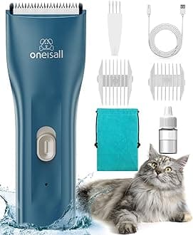 oneisall Pet Clippers for Cat Grooming, Small Low Noise Cat Shavers for Matted Hair,Vet Approved Pet Hair Trimmer for Small Pets (Standard Blade)