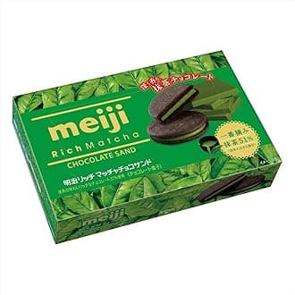 Meiji Rich Chocolate Sandwich Biscuits Matcha Flavour 6 pieces (Pack of 2) (Made in Japan)