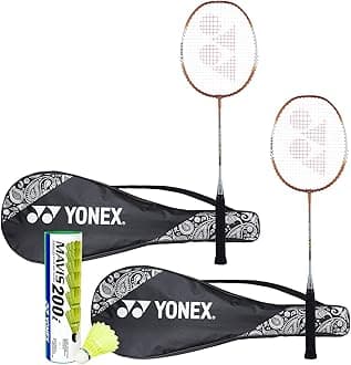 ZR 100 Aluminum Light Badminton Racquet with Full Cover (Orange) - Set of 2 with Mavis 200I Shuttlecock - Pack of 6 Badminton Combo