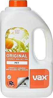 Vax Original Pet 1.5L Carpet Cleaner Solution, Stain Remover Shampoo, Citrus Burst Scent, Neutralises Pet Odours, 1-9-142054, White