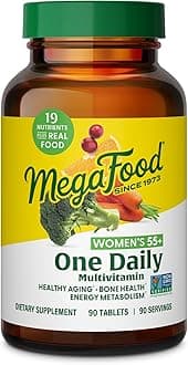 Women's 55+ One Daily Multivitamin with Vitamins A, C & E for optimal aging support. Plus Real Food - Immune and Bone Support - Vegetarian - 90 Tabs