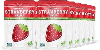 Freeze-Dried Fruit Snacks - Strawberry Crisps - Perfect For School Lunches or an On-The-Go Snack - No Sugar Added, Non GMO, Gluten Free, Nothing Artificial (0.53oz) 12-Pack
