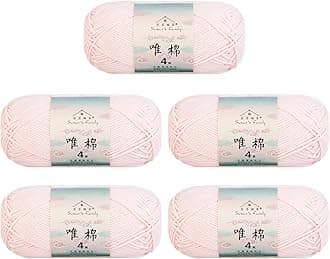 Susan's Family 4 ply 60% Cotton 40% Acrylic Yarn - Soft & Durable - 5 x 50g (1.76oz) - 655 Yards for Knitting & Crocheting - Baby Blankets, Amigurumi, Sweaters & More