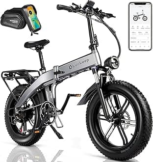 Lukceep Folding Electric Bike for Adults 1200/1400W Peak, 28/30MPH 60 Miles,720WH Battery 20x 4.0 Fat Tire Ebikes for Adults Foldable with APP/Anti-Theft Alarm/Hydraulic Brakes & UL 2849 Certificated