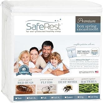 SafeRest Premium 9" Thick Box Spring Encasement - Waterproof - Breathable, Noiseless and Vinyl Free - Fits Up to 9" - Full
