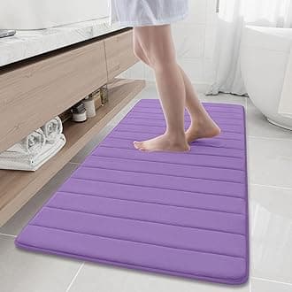 Buganda Memory Foam Bath Mat, 2' x 4'11"(24" x 60"), Ultra Soft and Non-Slip Bathroom Rugs, Water Absorbent and Machine Washable Bath Rug Runner for Bathroom, Shower, and Tub, Lavender