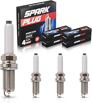 ENA Ruthenium Spark Plug for 95125 LFER7BHX 06K905601B Compatible with Volkswagen Jetta Beetle Golf GTI Passat & Audi A3 A4 A5 A6 allroad Quattro Q5 Q7 1.8L 2.0L L4 Set of 4