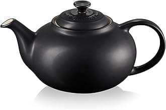 Le Creuset Stoneware Classic Teapot, 1.3 litres, Serves 3-4 Cups, Matte Black, 80702130000003
