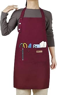 Button apron red