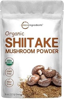 Micro Ingredients Organic Shiitake Mushroom Powder, 8 oz | Culinary Superfood | Supports Gut & Immune Health | Great for Cooking, Soups & Sauces | Non-GMO, Vegan Friendly