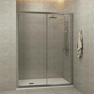 Royal Bathrooms 1700mm Sliding Shower Door 6mm Safety Tempered Glass Reversible Chrome