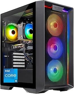 Skytech Nebula Gaming PC Desktop, Intel i5 13400F 2.5 GHz (4.6GHz Turbo), NVIDIA RTX 3050 6GB, 1TB NVMe SSD, 16GB DDR4 RAM 3200, 650W Gold PSU, Wi-Fi, Win 11