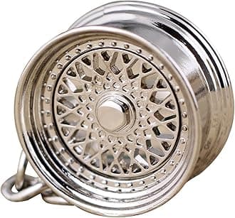 maycom Creative Auto Part Model Wheel Rim Tyre Keychain Keyring Key Chain Ring Keyfob (Silver)