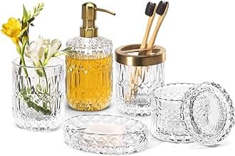 EMPO Bathroom Glass Accessories Set Crystal