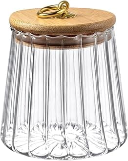 Viovian 50 FL OZ Large Glass Storage Jar with Lid Coffee Nuts Canister Vintage Clear Decorative Glass Jars for Food Coffee Beans Cookie Candy Flour