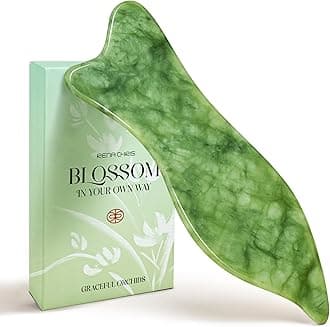 Rena Chris Gua Sha Facial Tools - Acupressure & Gua Sha, Jade Gua Sha Stone for Face Massage, Jawline Sculpting and Puffiness Reducing, Skin Care Tool with User Manual