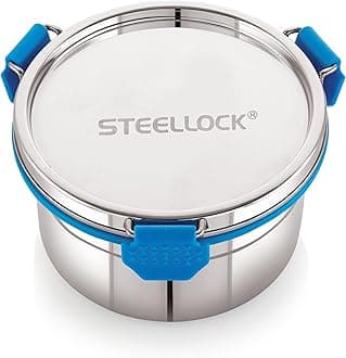 STEELLOCK PRO Stainless Steel Container/Dabba with Steel Lid Airtight for Food Storage, Easy to Carry, Leak Proof and Stackable (SLP-132/550 ML).