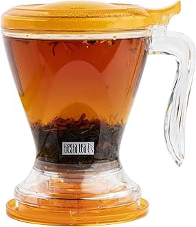 Tiesta Tea Brewmaster Infuser, Large Strainer for Loose Leaf Tea, Fine Mesh Bottom Dispensing, Microwave & Dishwasher Safe, Reusable Steeper, Loose Leaf Holder, 16 Oz