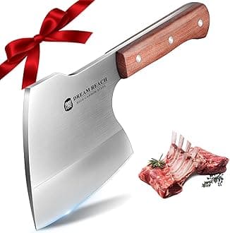 Dream Reach Meat Cleaver Knife Heavy Duty Bone Chopper Stainless Steel Butcher Axe Hand Forged Butcher Knife Meat Bone Cleaver for Kitchen Outdoor BBQ, Christmas Gifts for Men Women