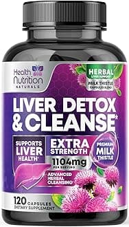 Gentle Liver Cleanse Detox & Repair Formula - Advanced Liver Support Supplement with Silymarin Milk Thistle, Dandelion Root, Artichoke Extract, Turmeric, Choline, & Beetroot - 120 Veggie Capsules