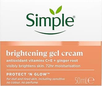 Protect 'N' Glow Brightening Gel Face Cream Facial Moisturiser With Antioxidant Vitamins C & E And Ginger Root For A Radiant Glow 50 ml
